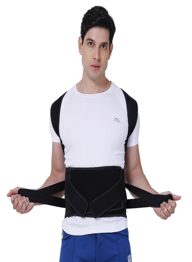 ZEDAN 2-In-1 Neoprene Posture Corrector Belt with Attached Support Belt | Helps in Back Pain, Back Straight & Shoulder Support Belt | For Spine & Body Posture Correction | Universal Size | Unisex - Image 2