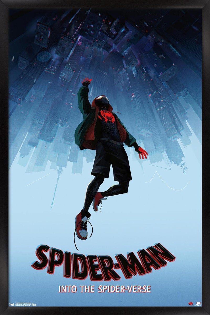 Trends International Marvel SpiderMan  Into The SpiderVerse  Falling Wall Poster 22375 x 34 Black Framed Version