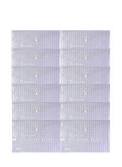 ATLAS 12-Piece Clear Document Bag White 