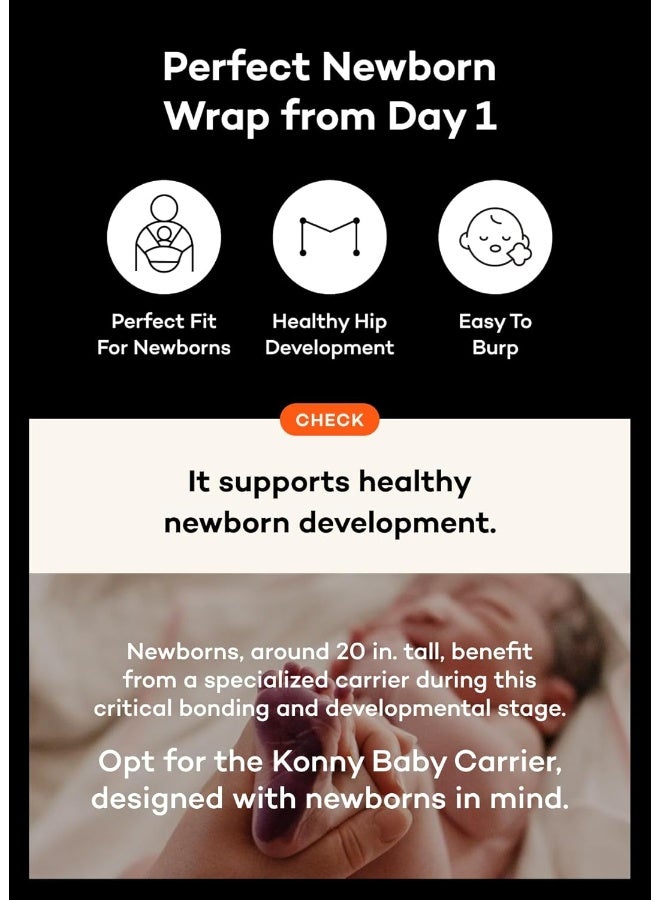 Konny حمالة الأطفال كونى الجديدة والمحسّنة فليكس إير ميش من مادة متميزة - صيفية قابلة للتعديل، سهلة الارتداء والتفاف، مثالية لأساسيات الأطفال حديثي الولادة حتى 44 رطلاً (M-4XL) - رمادي غامق - Image 5