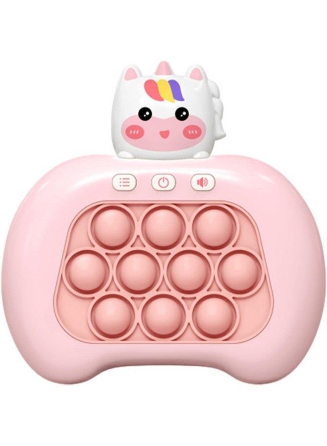 Kiditos Quick Push Bubble Pop Popit Game Interactive Squeezing Stress Relief Toy with Music and Light (Unicorn, Pink) - Image 1