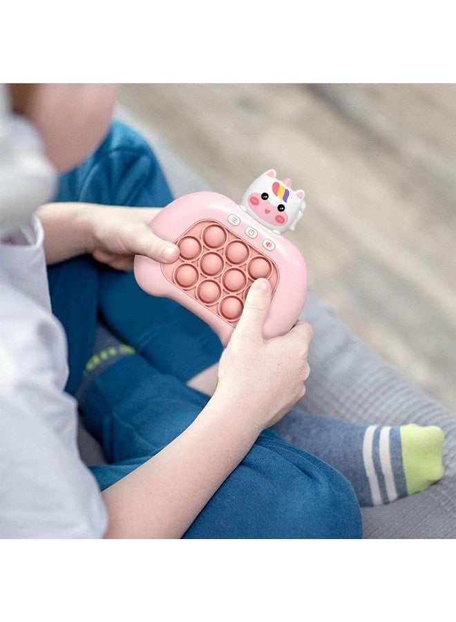 Kiditos Quick Push Bubble Pop Popit Game Interactive Squeezing Stress Relief Toy with Music and Light (Unicorn, Pink) - Image 2