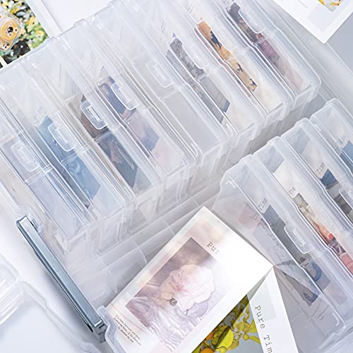 novelinks Photo Case 4" x 6" Photo Box Storage - 16 Inner Photo Keeper Photo Organizer Cases Photos Storage Containers Box for Photos (Clear-Silver Handle) - Image 5