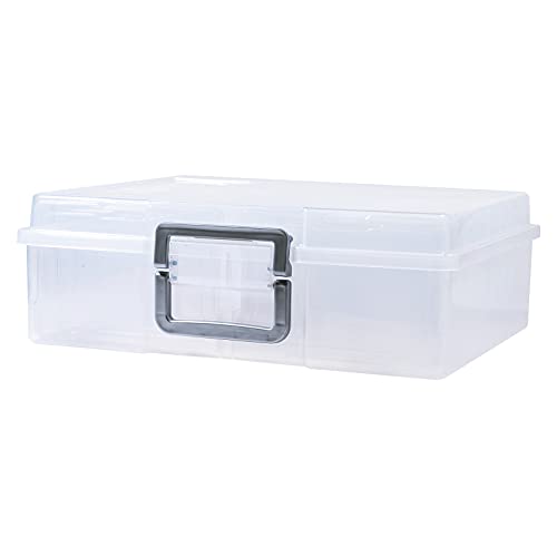 novelinks Photo Case 4" x 6" Photo Box Storage - 16 Inner Photo Keeper Photo Organizer Cases Photos Storage Containers Box for Photos (Clear-Silver Handle) - Image 4