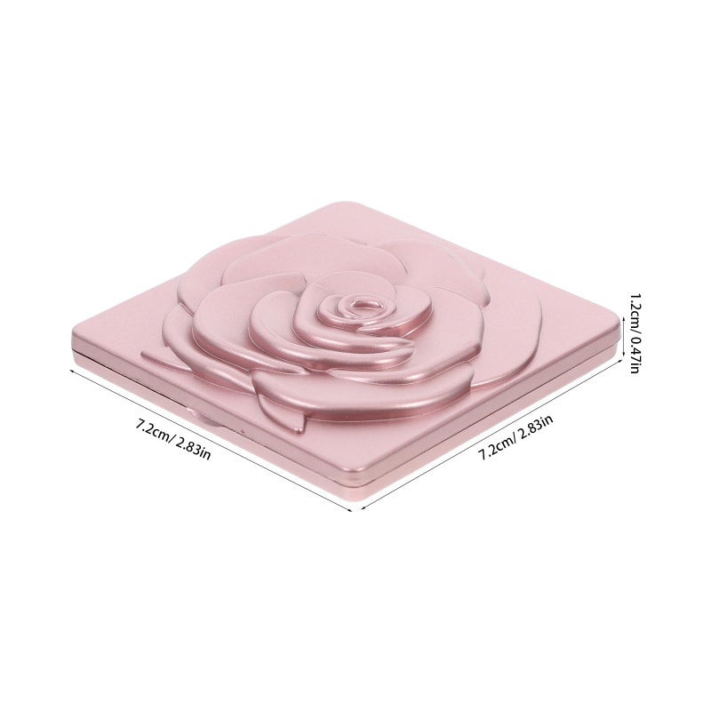Rose Pattern Portable Folding Hand Mirror For Travel And Daily Makeup - Image 3