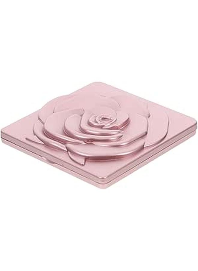Rose Pattern Portable Folding Hand Mirror For Travel And Daily Makeup - Image 1