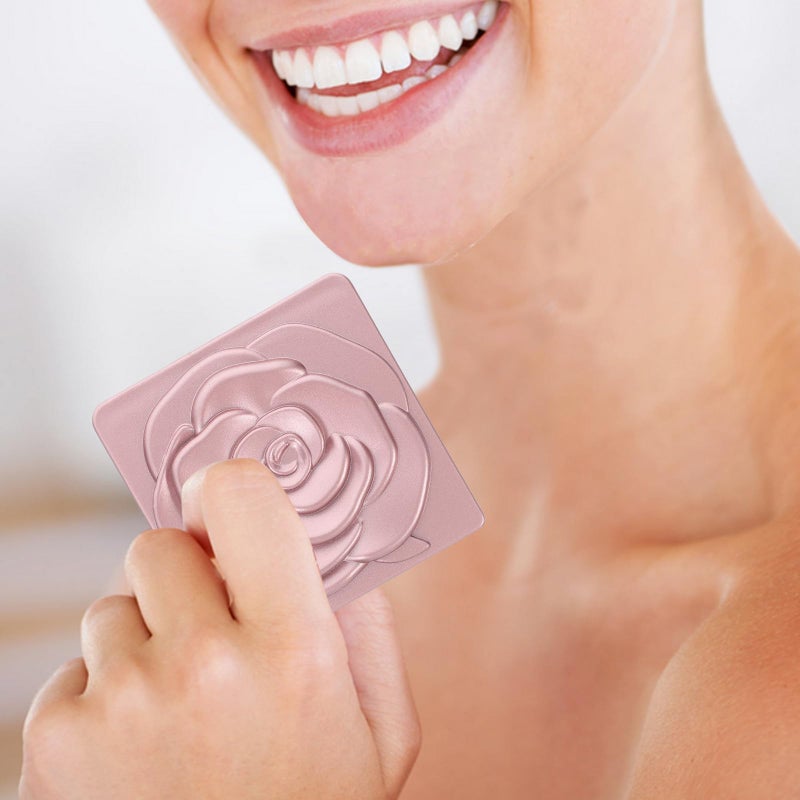 Rose Pattern Portable Folding Hand Mirror For Travel And Daily Makeup - Image 5