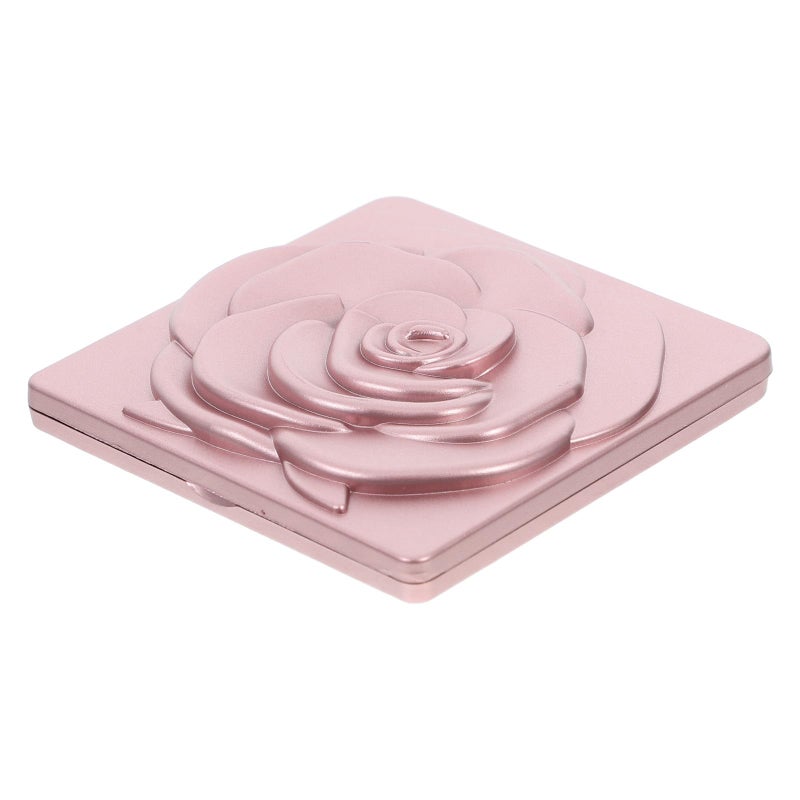 Rose Pattern Portable Folding Hand Mirror For Travel And Daily Makeup - Image 2