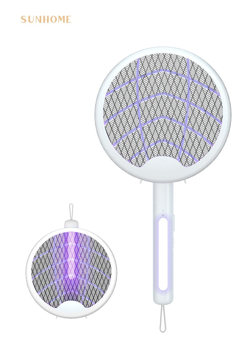 Sunhome 2-in-1 USB Rechargeable Electric Mosquito Swatter Insect Killer BG-A9 White  - Image 1