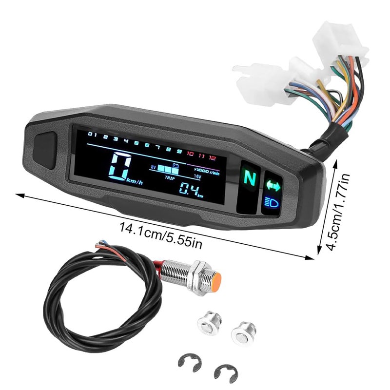 South American motorcycle modification: Mini VA HD LCD speedometer, RPM and fuel gauge, carburetor and electronic fuel injection adjustable - Image 4