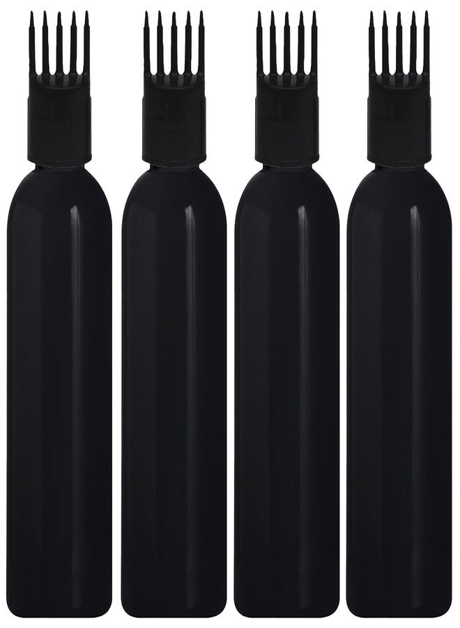 زجاجة توزيع زيت الشعر والشامبو والأدوية من ماديا، سعة 100 مل، مزودة بمشط أسود، عبوة من 4 قطع. - Image 1