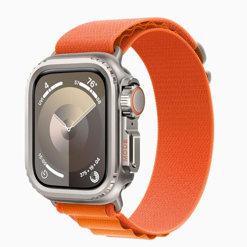 Bisikor 2 in 1 Metal Case Compatible with Apple Watch Series 9/Series 8/Series 7 45mm, Rugged Shockproof Metal Bumper Case with Back Cover for iWatch 45mm (Titanium) - Image 2