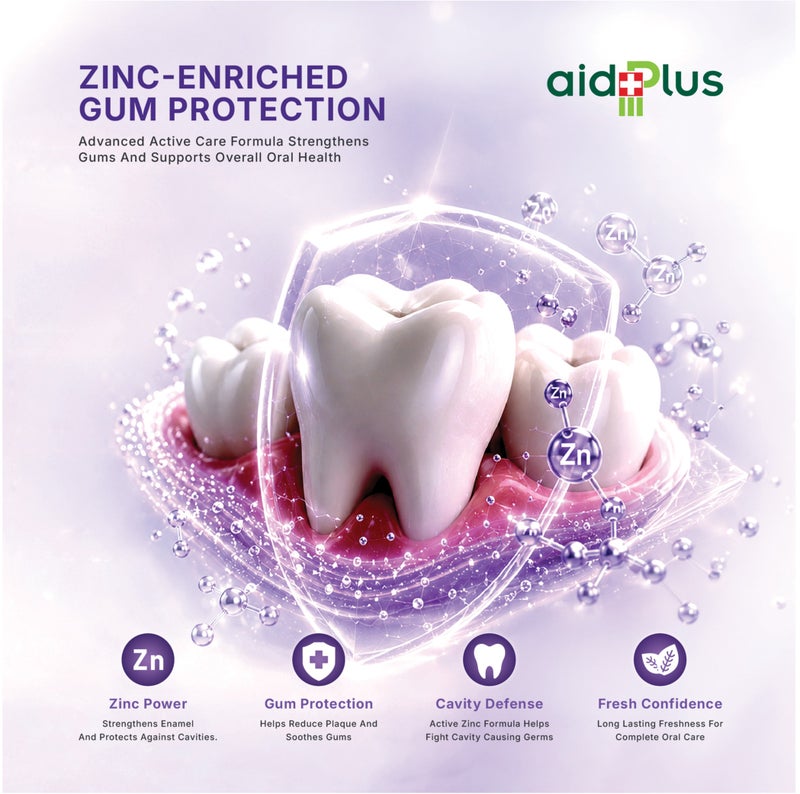 ايد بلس غسول الفم AidPlus Oral+ Active Care | غسول خالٍ من الكحول | نَفَس منعش، عناية باللثة، وحماية من البلاك والجير | للعناية اليومية بصحة الفم | بنكهة المنثول - Image 5