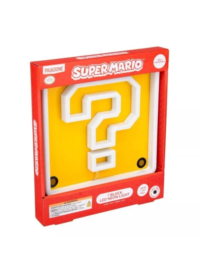 Paladone  Paladone Super Mario Question Block Wall Mountable LED Neon Light  | Best Price UAE