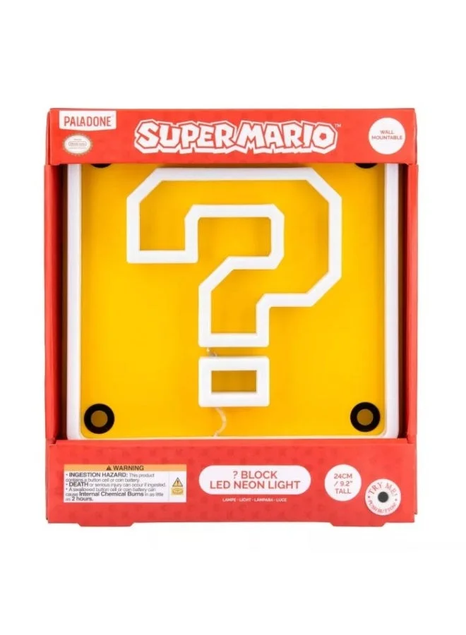 Paladone  Paladone Super Mario Question Block Wall Mountable LED Neon Light  | Best Price UAE