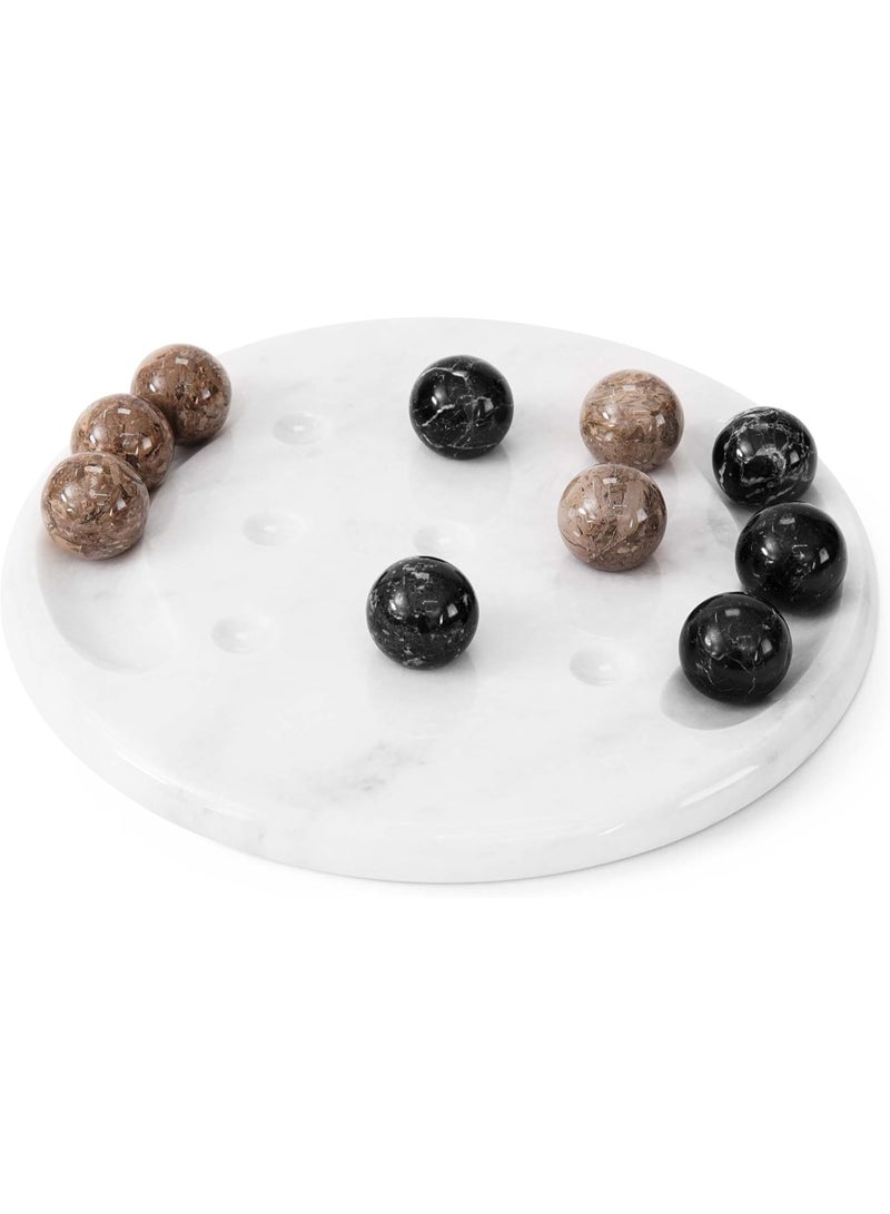 Radicaln Marble Tic Tac Toe Game 10 Inch Black and Oceanic Handmade Indoor and Outdoor Board Games for Adults & Family - Decorative Game for Gifts, Travel & Table Décor - Image 1