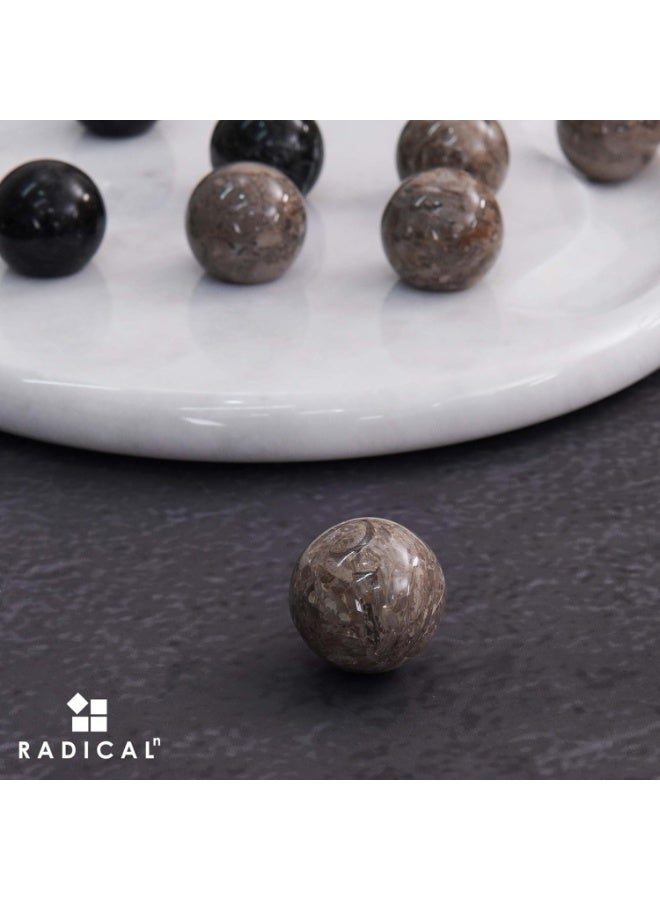 Radicaln Marble Tic Tac Toe Game 10 Inch Black and Oceanic Handmade Indoor and Outdoor Board Games for Adults & Family - Decorative Game for Gifts, Travel & Table Décor - Image 4