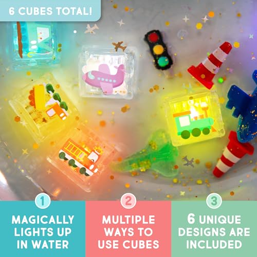 Glo Pals WaterActivated LightUp Cubes for Bathtime and Sensory Play Includes 6 Reusable LightUp Cubes Sensory Toys and Glowing Bath Cubes for Kids and Toddlers Auto - Image 5