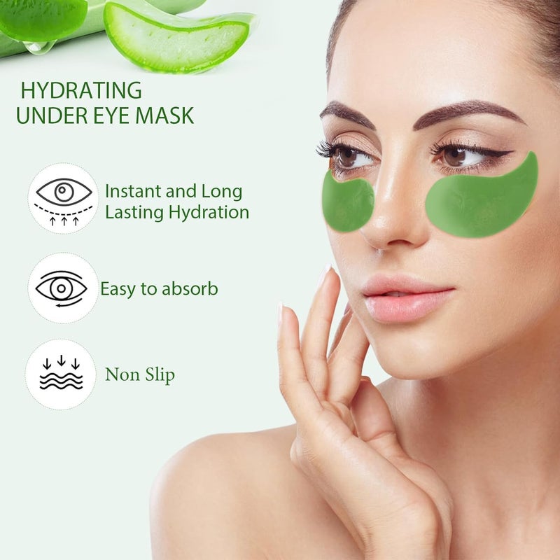 FANMIN Under Eye Patches, 30 Pairs Aloe Vera Eye Mask for Dark Circles, Puffy Eyes, Wrinkles,Skincare for Women & Men - Image 5