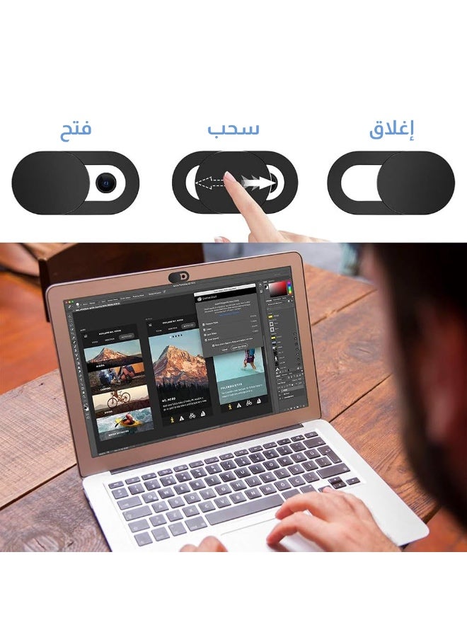 3 قطع غطاء كاميرا منزلق لحماية الخصوصية للجوال واللاب توب والتابلت، تصميم نحيف سهل التركيب وحماية للكاميرا - Image 3
