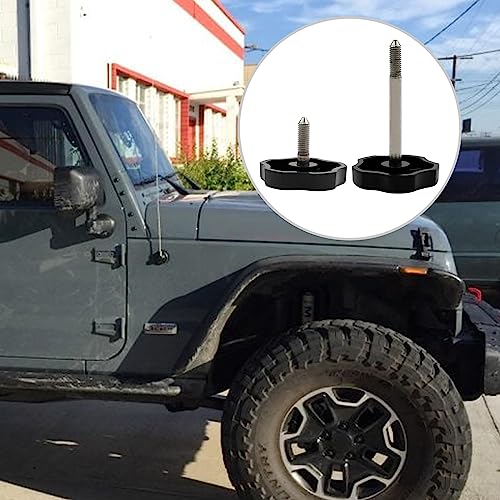 SYOWADA 6 PCS Soft Top Window Frame Door Surround Knob Screws with Pins Replacement for Jeep Wrangler JK 4-Door 2007-2018, ABS Screws, Stainless Steel Pin - Image 3