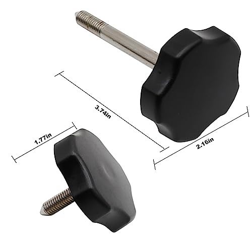 SYOWADA 6 PCS Soft Top Window Frame Door Surround Knob Screws with Pins Replacement for Jeep Wrangler JK 4-Door 2007-2018, ABS Screws, Stainless Steel Pin - Image 2