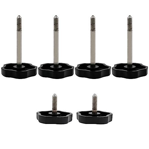 SYOWADA 6 PCS Soft Top Window Frame Door Surround Knob Screws with Pins Replacement for Jeep Wrangler JK 4-Door 2007-2018, ABS Screws, Stainless Steel Pin - Image 1