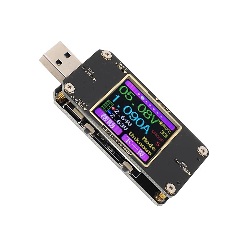 USB Voltmeter Ammeter Color LCD Display Digital Power Detector Voltage Current Tester PD Fast Charging Dual Way Insertion Rotatable Screen - Image 5