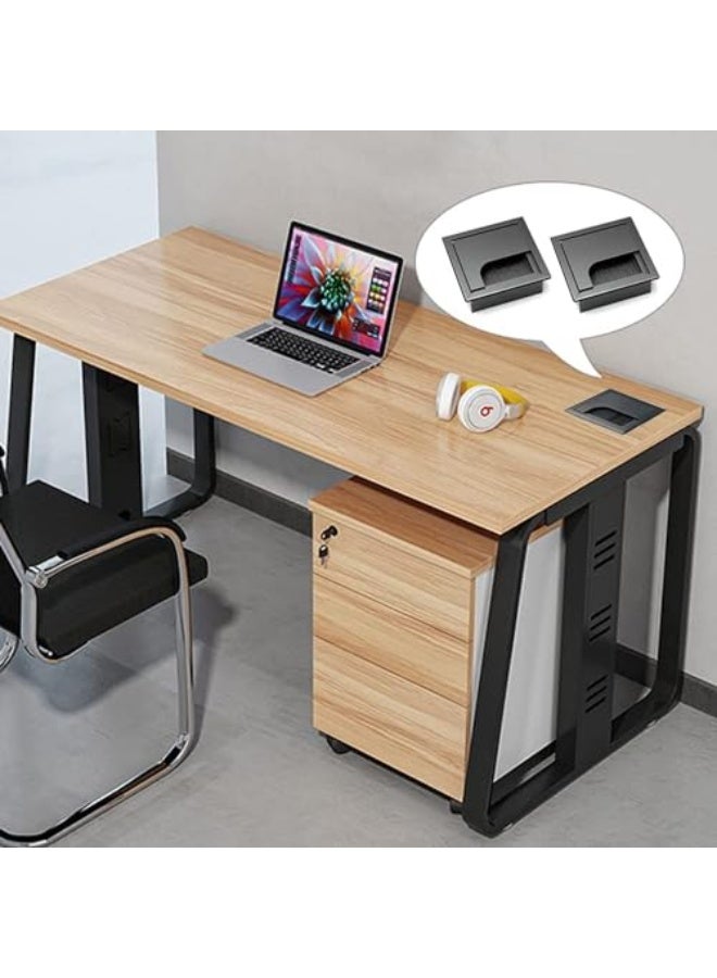 Joyzzz Desk Cable Hole Cover, 6 PCS Square Cable Hole Cover ABS Desk Grommet, Wire Organizer, Desk Cable Cord Cover with Brush, Desk Cord Grommets Wire Cable Hole Cover for Office - Image 3