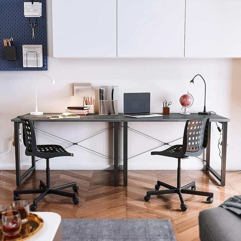 Bentifar Computer Desk 100cm Home Office Desk with Side Storage Bag, Modern Study Writing Table with Sturdy Metal Frame for Bedroom, Office, Apartment (Black, 100 x 48×74 cm) - Image 5