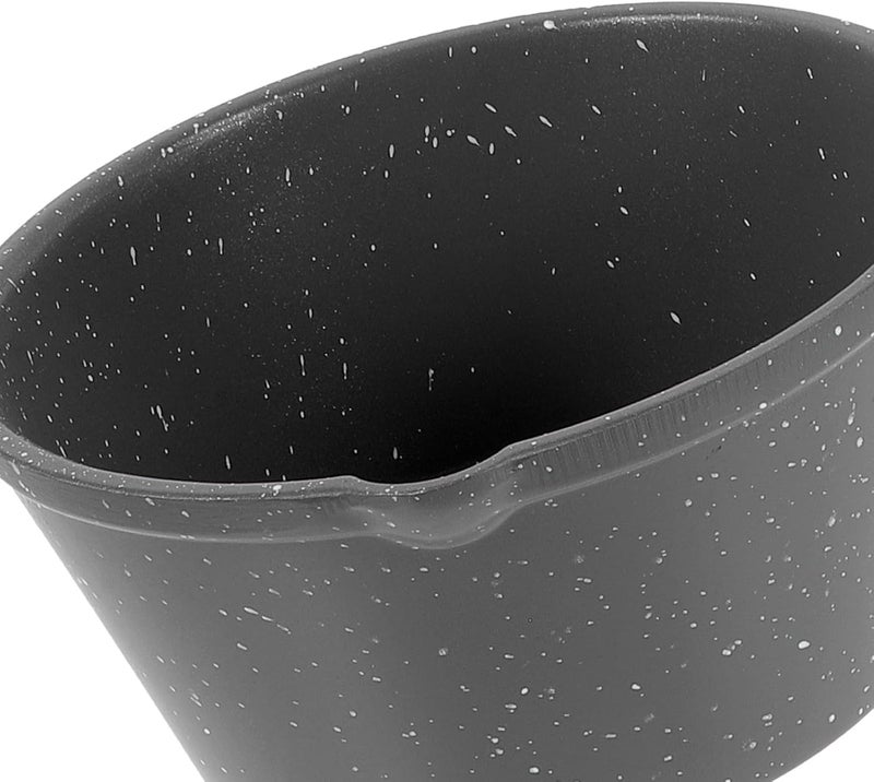 Small Saucepan with Pour Spout, Mini Cast Stone Non-stick Oil Pot with Handle, Deep Black Gas Stove Cooking Pan for Home Kitchen Use - Image 3