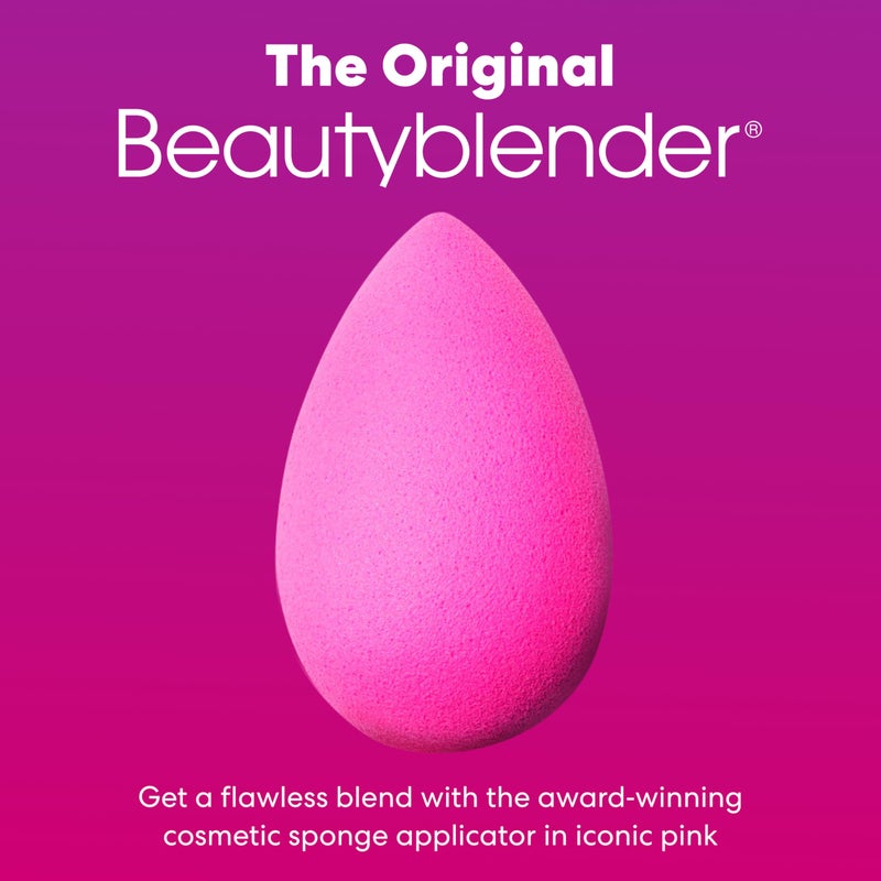 BeautyblenderÂ® | Original Pink Beauty Blender Makeup Sponge, Super-Soft Foam Easily Blends Foundations, Powders & Creams, Made in USA, Reusable, Washable, Streak Free Application, Vegan, Cruelty Free - Image 2