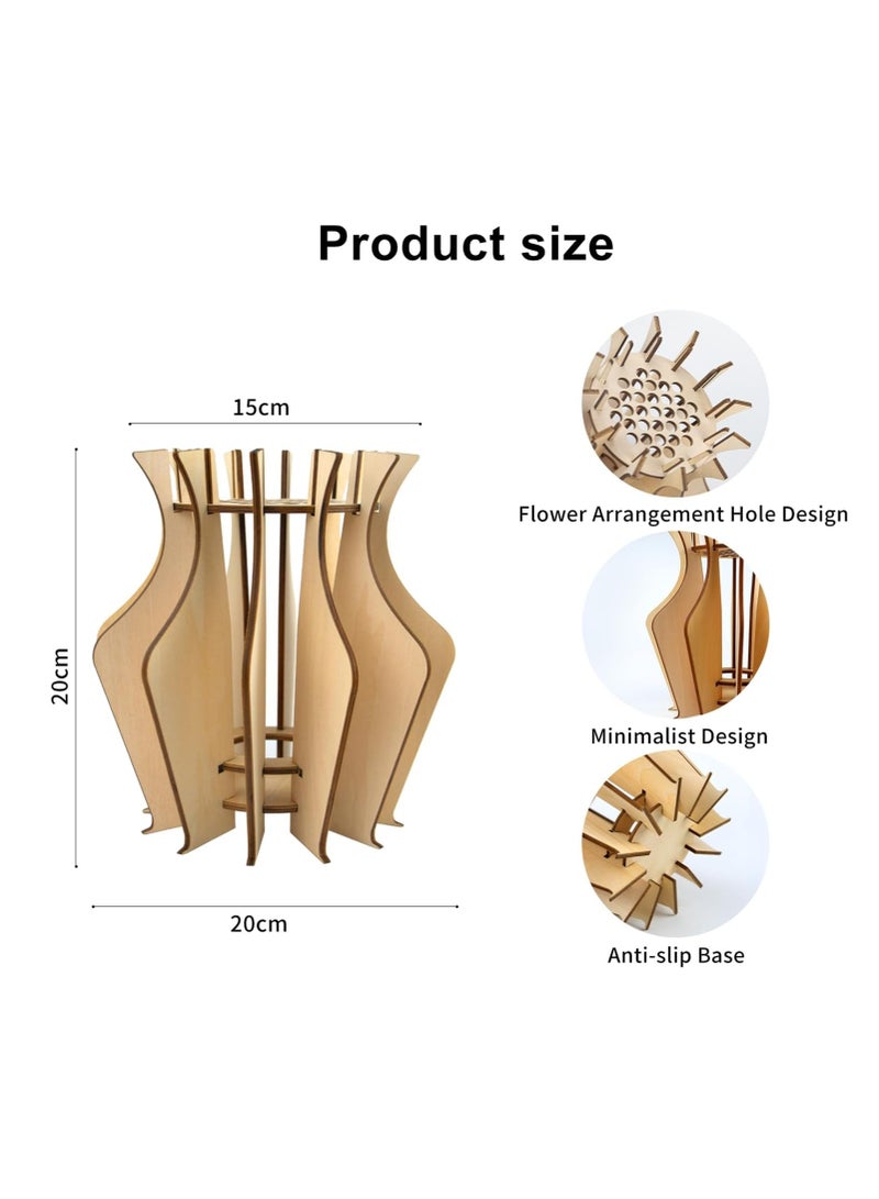 KASTWAVE لعبة تركيب وعاء زهور خشبي، وعاء لزهور ليغو، لمجموعة بناء باقة زهور ليغو، ديكور منزلي جمالي، حامل لعرض زهور ليغو مثل الكرز، زهور الشمس، التوليب، النرجس، اللوتس - Image 5