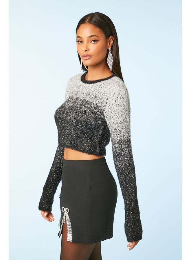 FOREVER 21 Fuzzy Ombre Cropped Sweater - Image 3