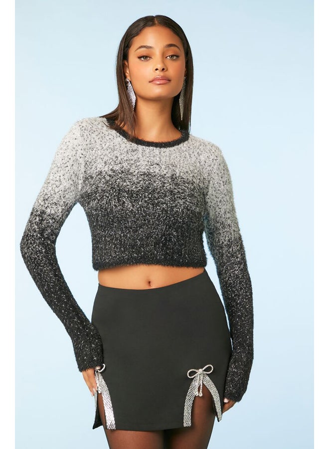 FOREVER 21 Fuzzy Ombre Cropped Sweater - Image 2