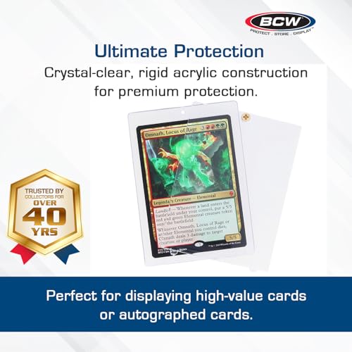 BCW 1 Screw Card Holder (10 Pack, 20PT) | Screw Down Card Holder | Standard Trading Card Protector | Clear 2-Piece Polystyrene Case with Brass Screw - Image 2