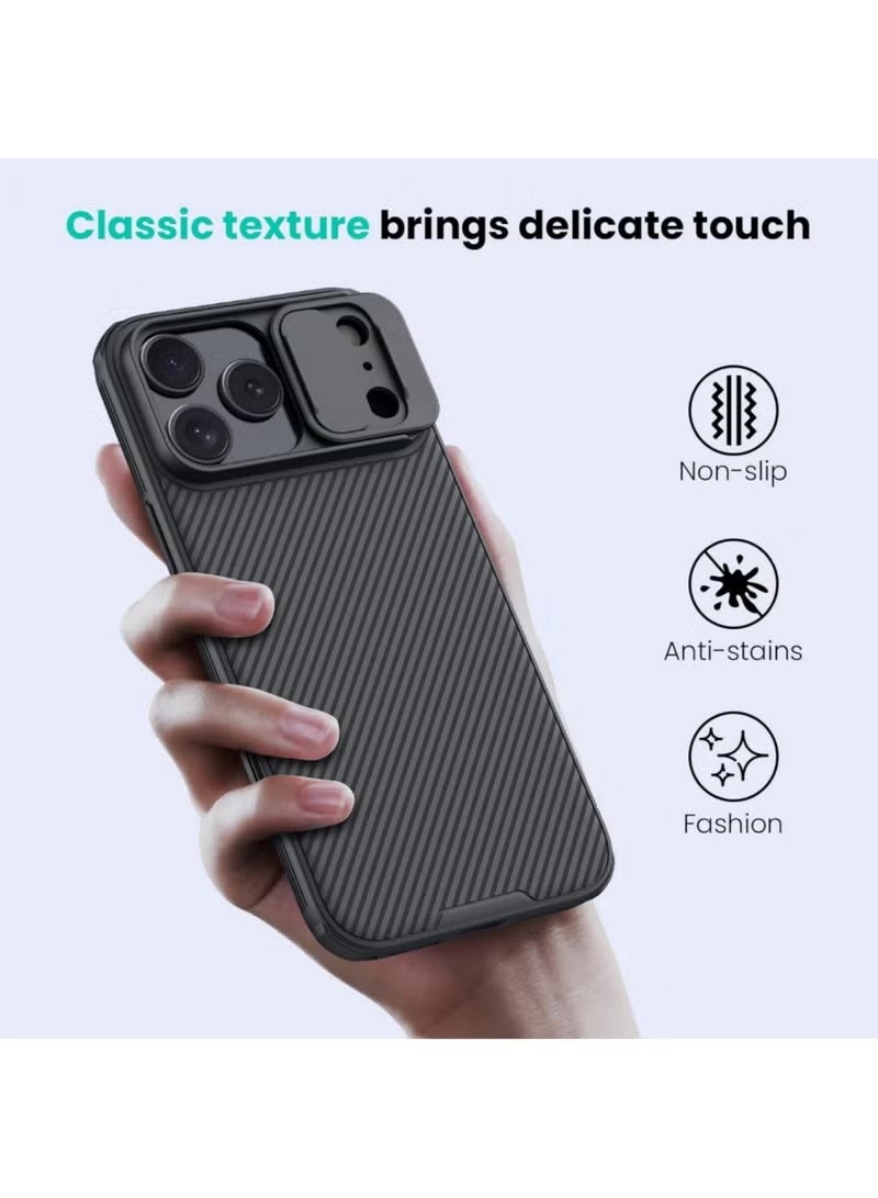 Nillkin iPhone 17 Pro Max Case with Slide Camera Cover, Slim Fit Thin Polycarbonate Protective Shockproof Cover with Slide Camera Cover, Upgraded Case for iPhone 17 Pro Max (Black) - Image 5