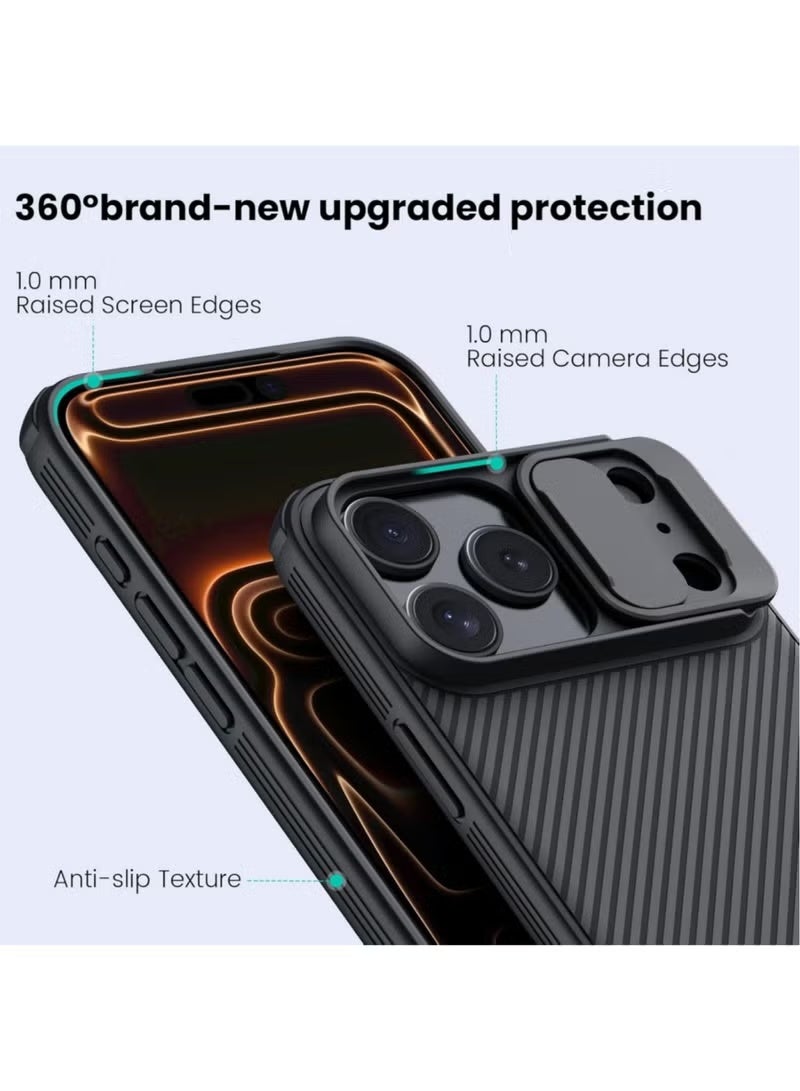 Nillkin iPhone 17 Pro Max Case with Slide Camera Cover, Slim Fit Thin Polycarbonate Protective Shockproof Cover with Slide Camera Cover, Upgraded Case for iPhone 17 Pro Max (Black) - Image 4