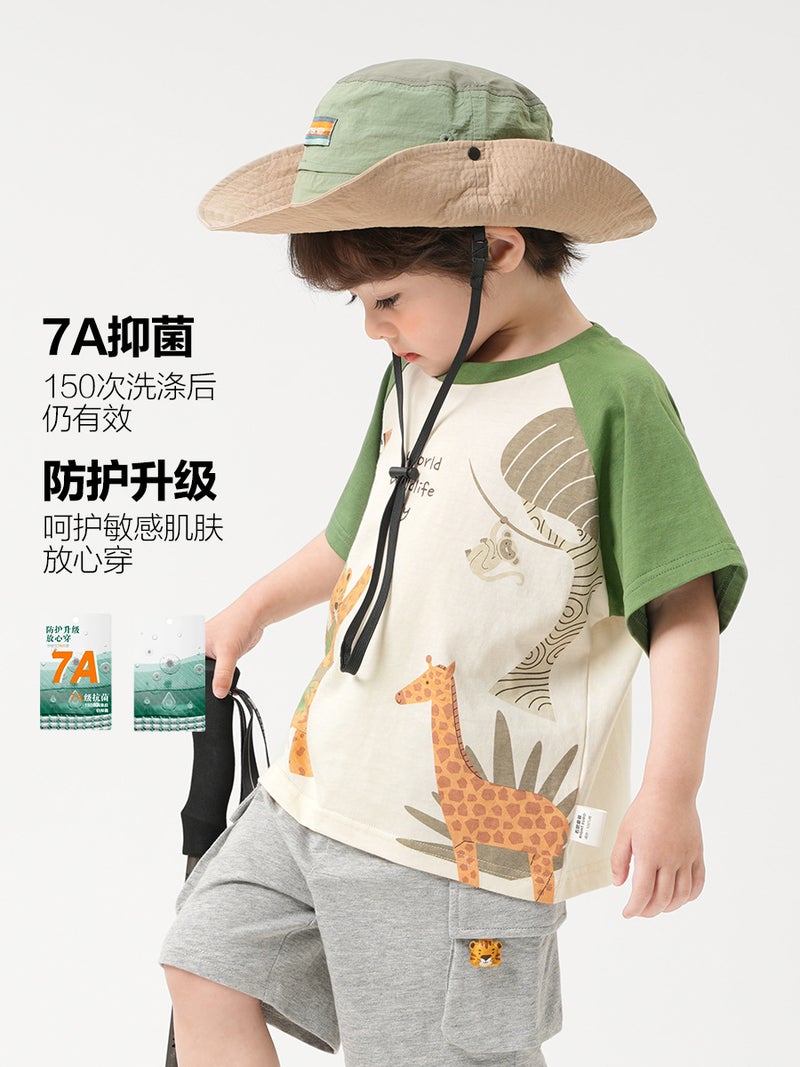 Right European Boy'S Antibacterial Short-Sleeved T-Shirt Summer Wear Summer Children'S Wear Children'S Baby Boy'S Top Summer Thin Base Shirt - Image 4
