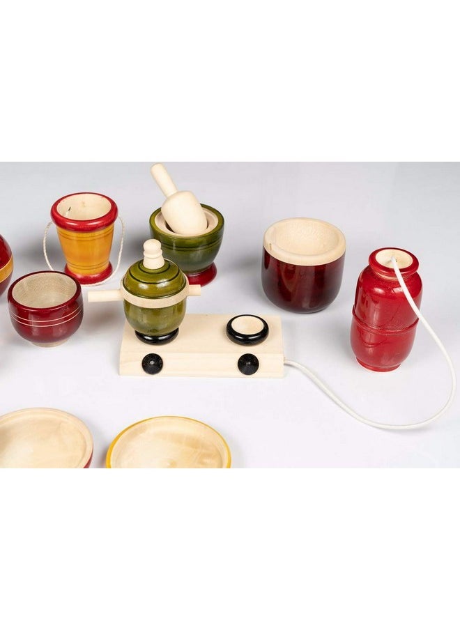 Smartcraft Smartcraft "Made in India" Kitchen Set Premium, Wooden Modern Kitchen Set Toys for Kids- Multicolor  - Image 2