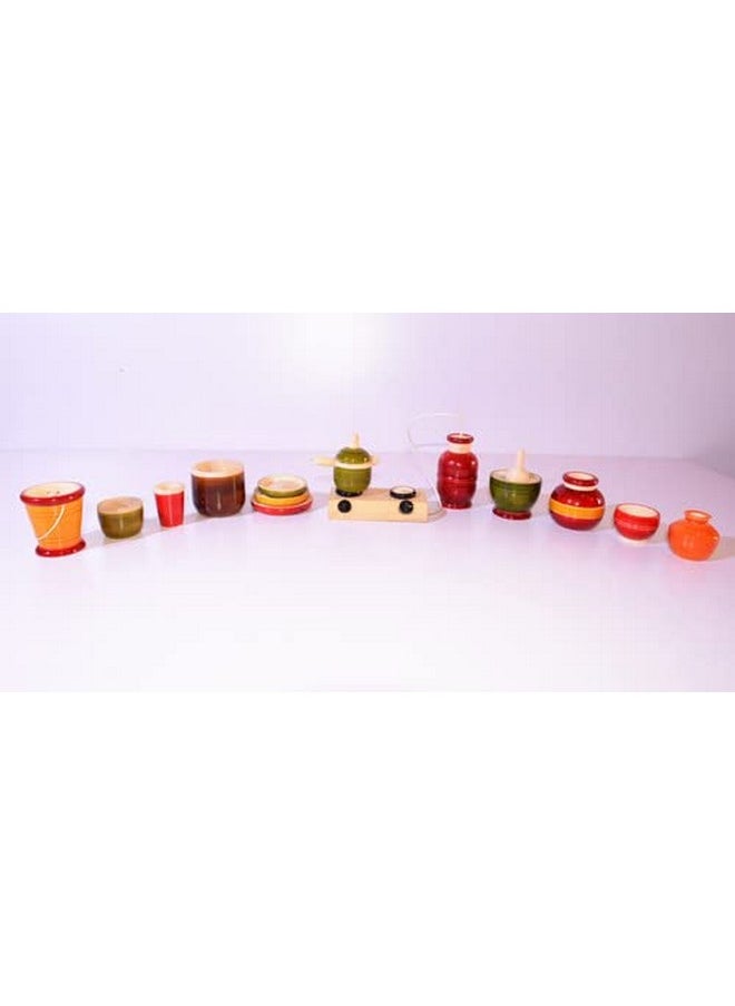 Smartcraft Smartcraft "Made in India" Kitchen Set Premium, Wooden Modern Kitchen Set Toys for Kids- Multicolor  - Image 4