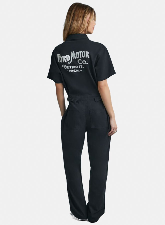 FOREVER 21 Embroidered Ford Patch Coveralls - Image 3
