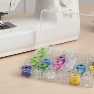 ZENITH 36 Pcs Clear Plastic Bobbins for Sewing Machine | Compatible with Usha Janome, Singer, Brother & Other Automatic Electric Embroidery Machines Set for Front Loading Sewing Machines - Image 4