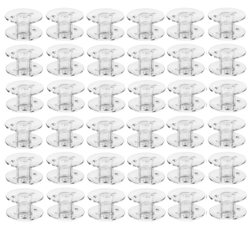 ZENITH 36 Pcs Clear Plastic Bobbins for Sewing Machine | Compatible with Usha Janome, Singer, Brother & Other Automatic Electric Embroidery Machines Set for Front Loading Sewing Machines - Image 1