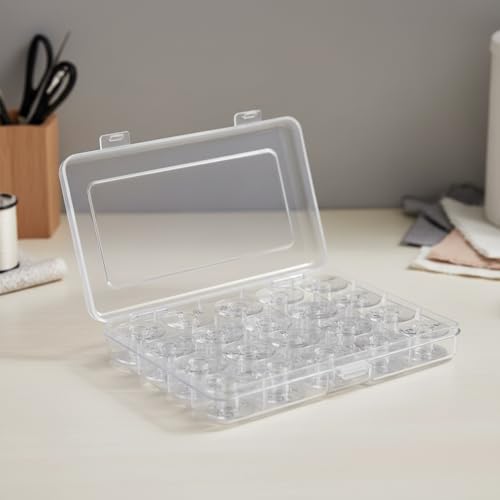 ZENITH 36 Pcs Clear Plastic Bobbins for Sewing Machine | Compatible with Usha Janome, Singer, Brother & Other Automatic Electric Embroidery Machines Set for Front Loading Sewing Machines - Image 5