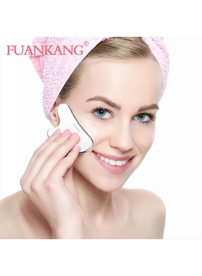 FUANKANG Gua Sha Facial Tools Stainless Steel Scraping Massage Tool for Face Stainless Steel Gua Sha Tool with Travel Pouch - Image 2
