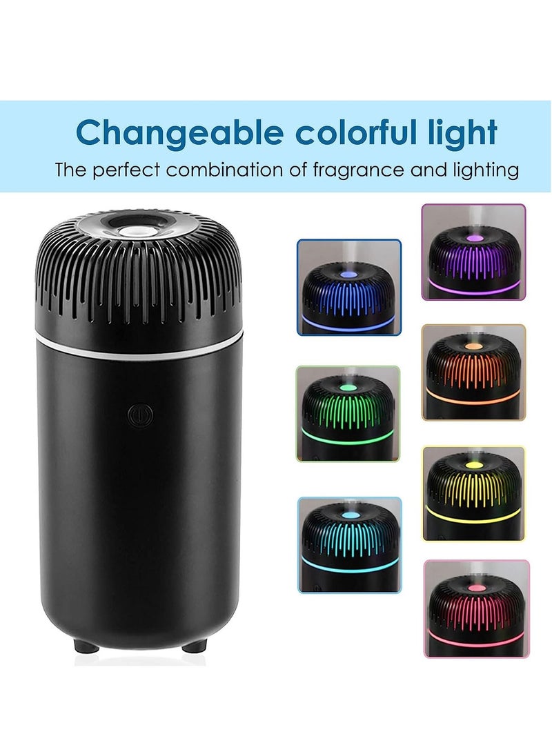 XQ Car Diffuser USB Mini Humidifier Ultrasonic Essential Oil Cool Mist Air Freshener Car Office Bedroom Home Black  - Image 2