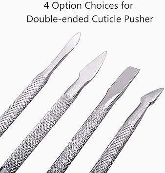 HUPOO Cuticle Pusher and Cutter Set Dead Skin Nail Cleaner Tools Professional Stainless Steel Cuticle Remover Durable Pedicure Manicure Tools for Fingernails and Toenails4 PcsSet - Image 2