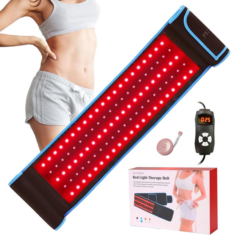 feangli Red Light Therapy Belt Device for Body Pain Relief, Near Infrared LED Red Light Lipo Belt, Flexible Wearable Wrap Deep Therapy Pad for Waist Back Shoulder Joints - Image 1