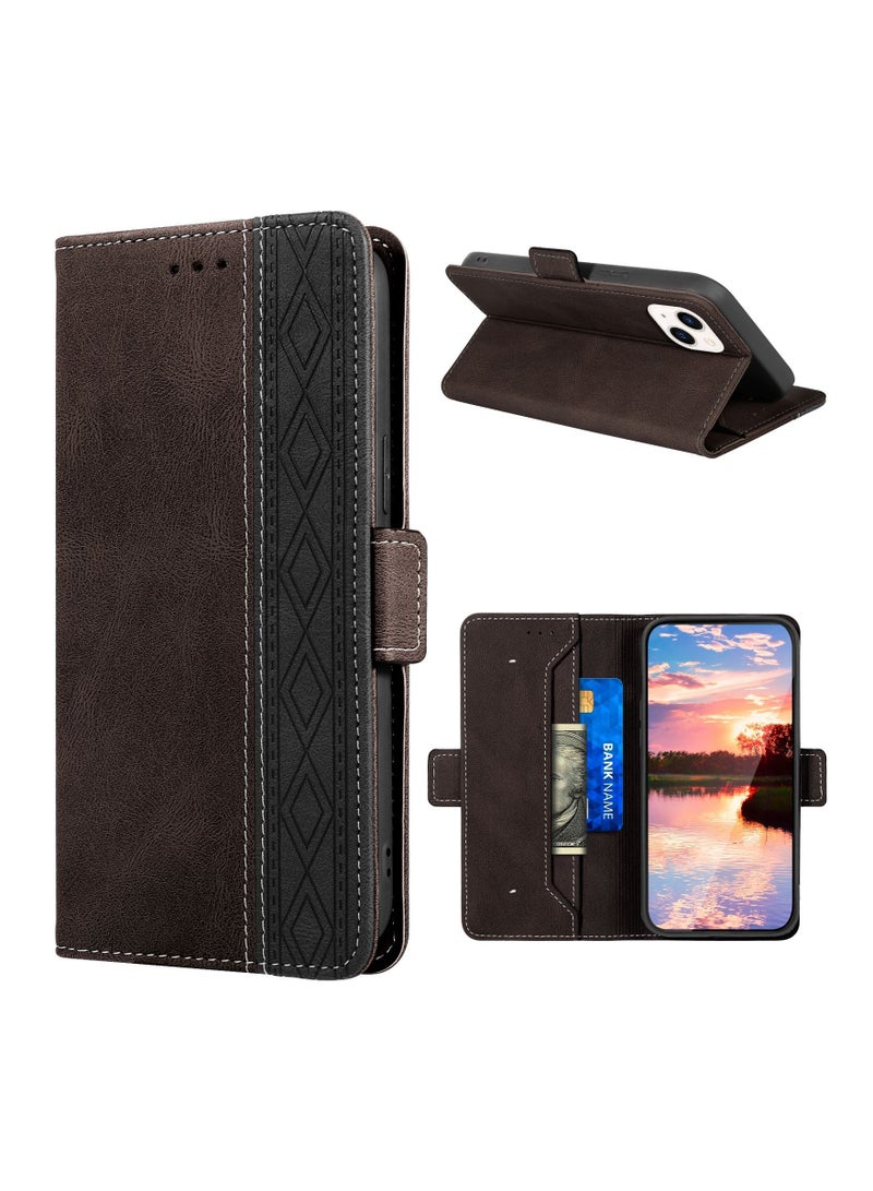 Suteni Flip Cover Magnetic Buckle Card Slots Leather Phone Case for iPhone - Image 2